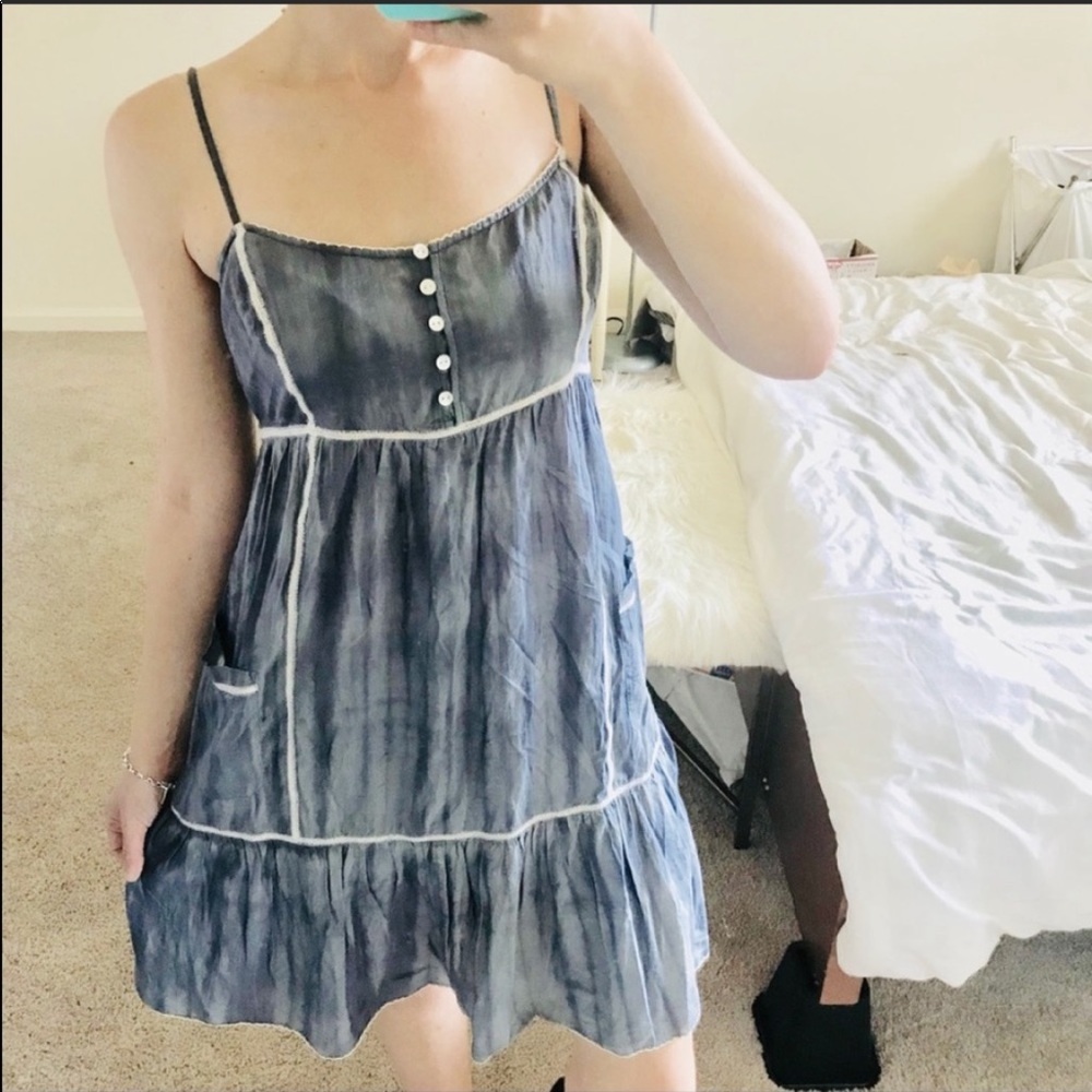 Thistlepearl blue tie dye peasant dress